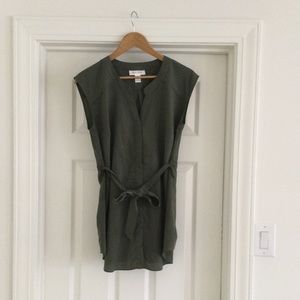 Motherhood Maternity - Green Maternity Tie-Waist Blouse